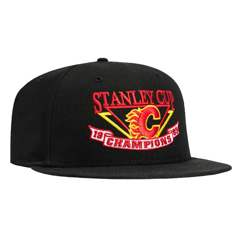 New Era 59Fifty Calgary Flames 1989 Stanley Cup Champions Logo Hat - Black sold by Hat Club