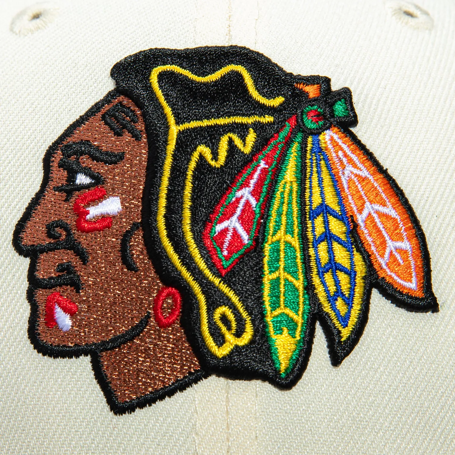 New Era 59Fifty Chicago Blackhawks 100th Anniversary Patch Hat - White, Black sold by Hat Club product image thumbnail 4