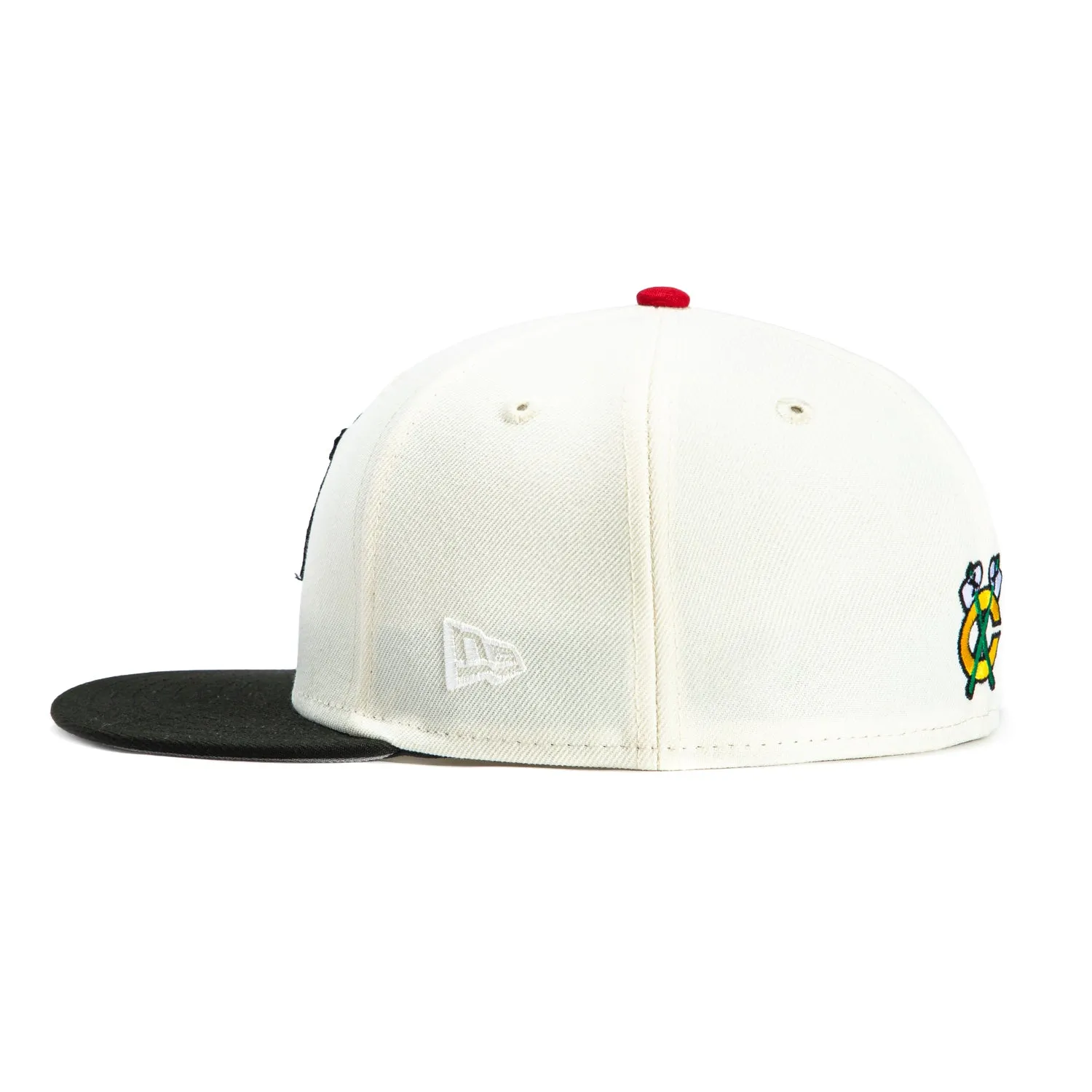 New Era 59Fifty Chicago Blackhawks 100th Anniversary Patch Hat - White, Black sold by Hat Club product image thumbnail 3