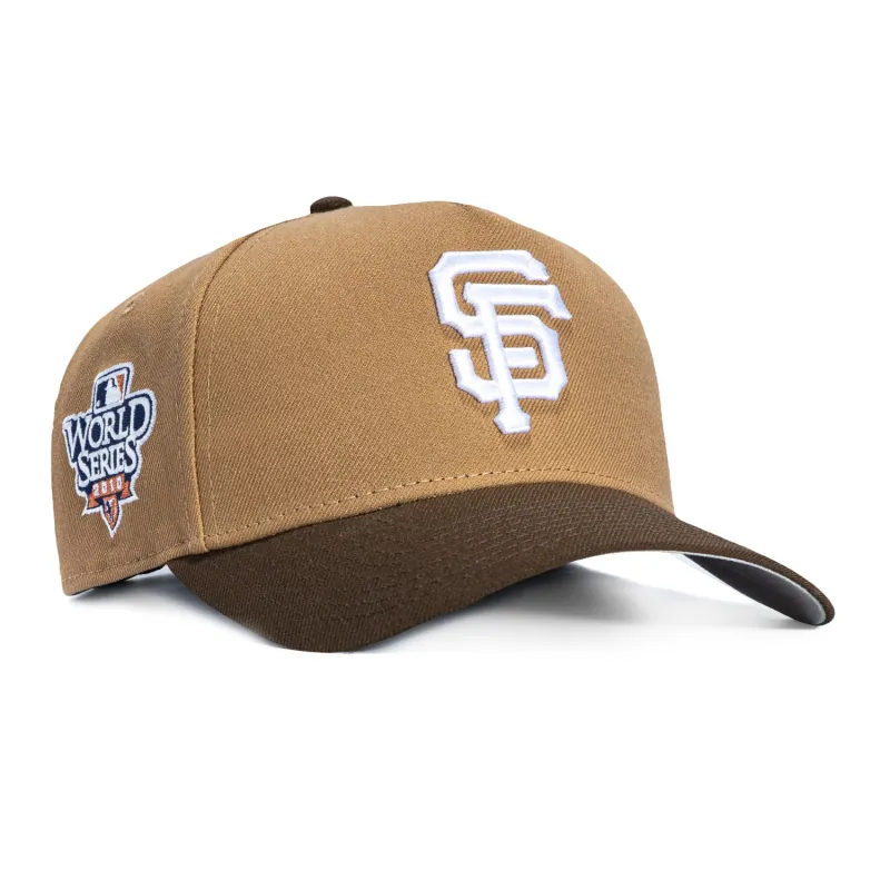 New Era 9Forty A-Frame San Francisco Giants 2010 World Series Patch Snapback Hat - Khaki, Brown sold by Hat Club