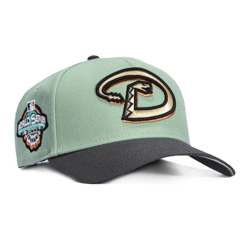 New Era 9Forty A-Frame Arizona Diamondbacks 2001 World Series Patch D Snapback Hat - Everest Green, Graphite sold by Hat Club