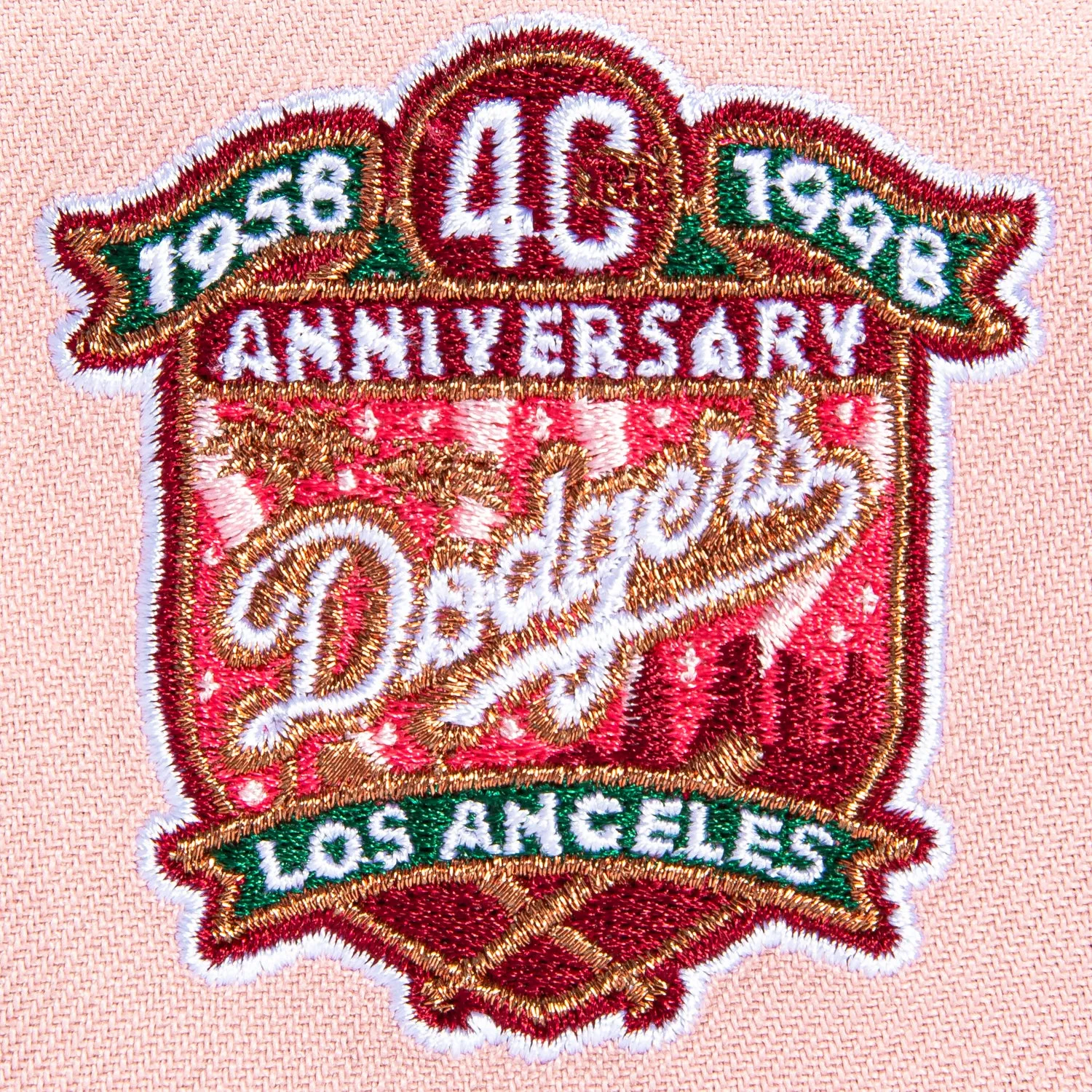 New Era 9Forty A-Frame Los Angeles Dodgers 40th Anniversary Patch Snapback Hat - Pink, White sold by Hat Club product image thumbnail 4