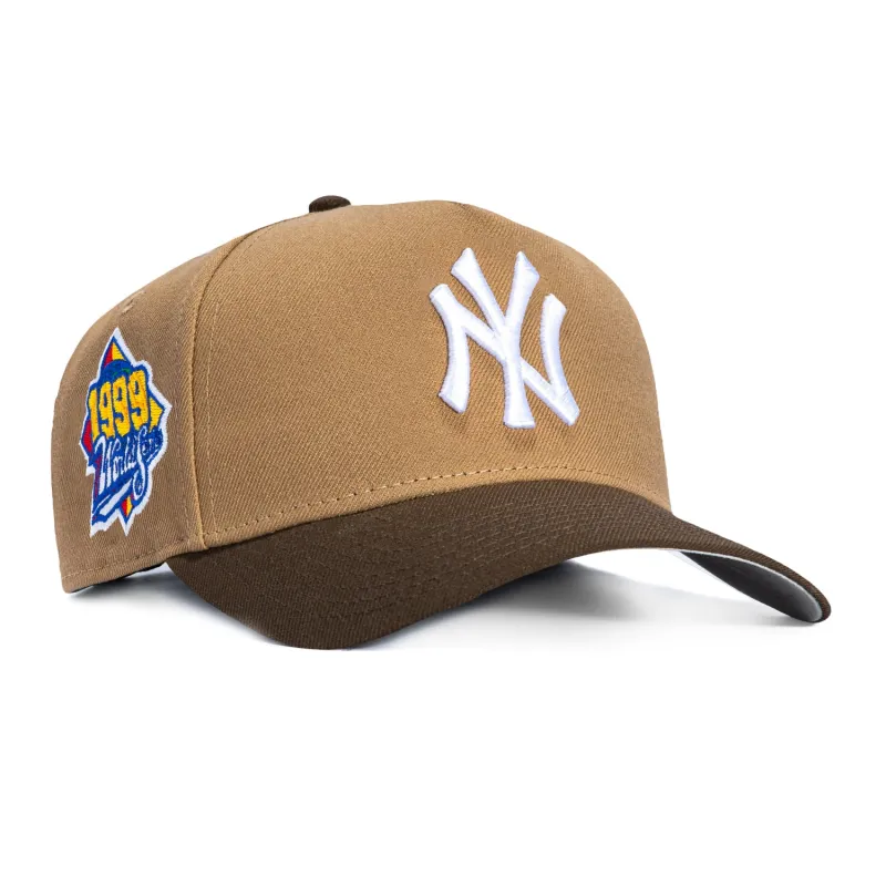 New Era 9Forty A-Frame New York Yankees 1999 World Series Patch Snapback Hat - Khaki, Brown sold by Hat Club