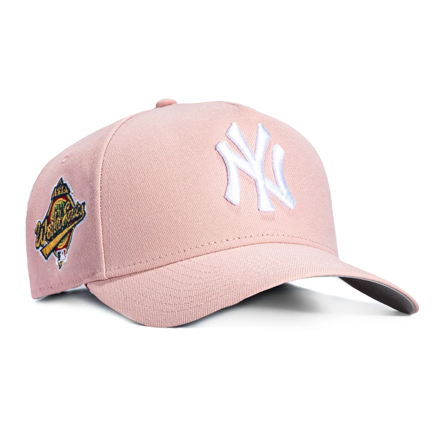 New Era 9Forty A-Frame New York Yankees 1996 World Series Patch Snapback Hat - Pink, White sold by Hat Club