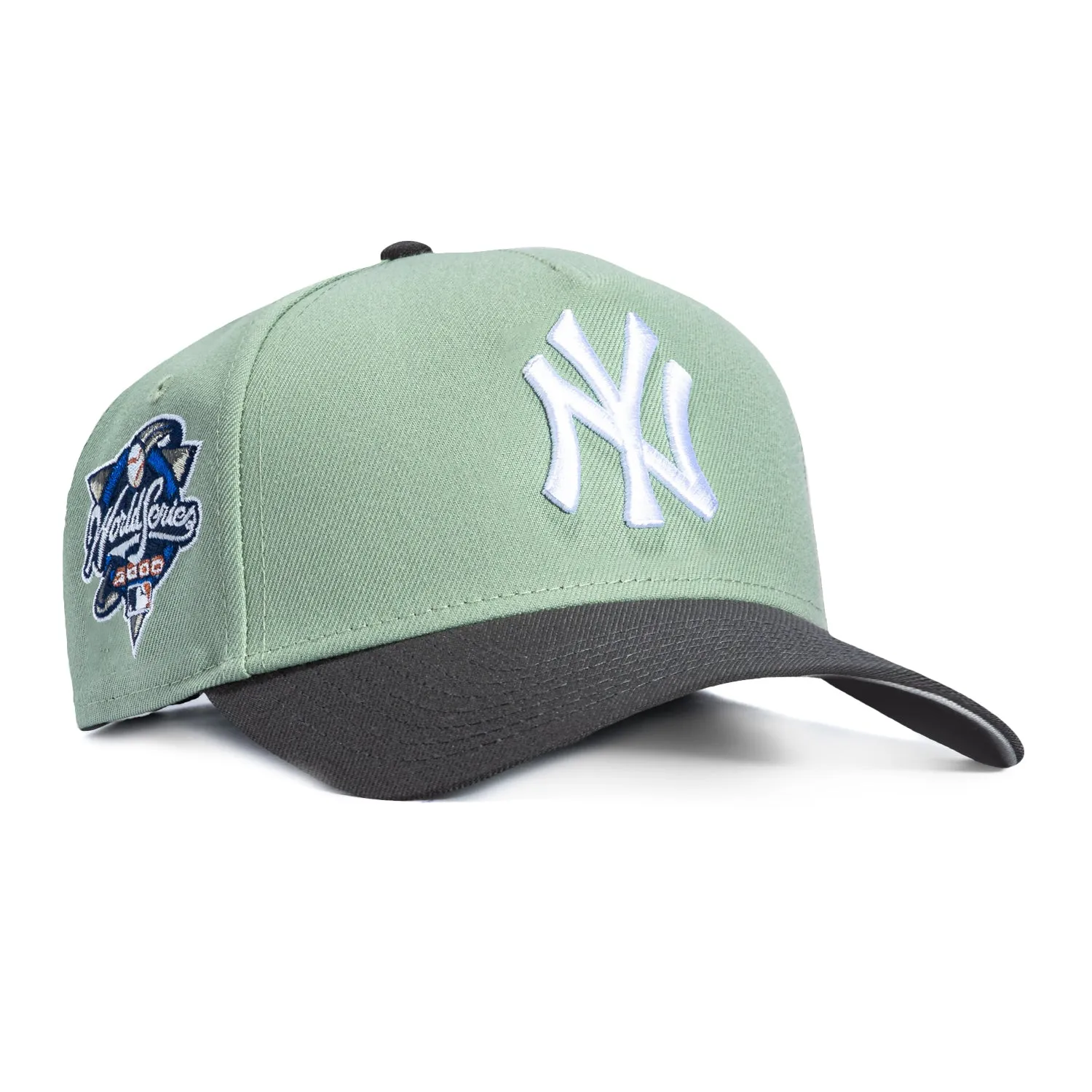 New Era 9Forty A-Frame New York Yankees 2000 World Series Patch Snapback Hat - Everest Green, Graphite sold by Hat Club