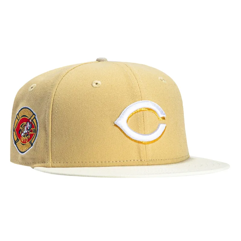 New Era 59Fifty Cincinnati Reds 1970 All Star Game Patch Hat - Khaki, Stone sold by Hat Club