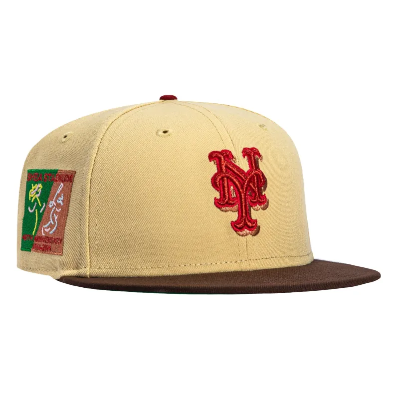 New Era 59Fifty New York Mets 40th Anniversary Stadium Patch Hat - Khaki, Brown, Red sold by Hat Club