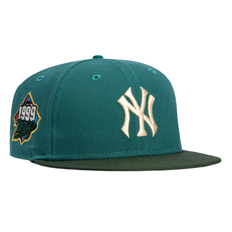 New Era 59Fifty New York Yankees 1999 World Series Patch Hat - Teal, Green sold by Hat Club