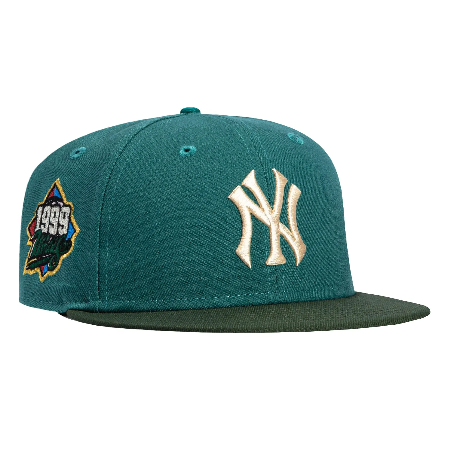 New Era 59Fifty New York Yankees 1999 World Series Patch Hat - Teal, Green sold by Hat Club