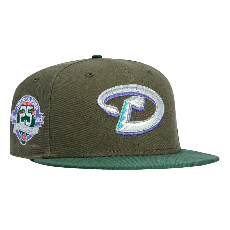 New Era 59Fifty Arizona Diamondbacks 25th Anniversary Patch D Hat - Olive, Green, Purple sold by Hat Club