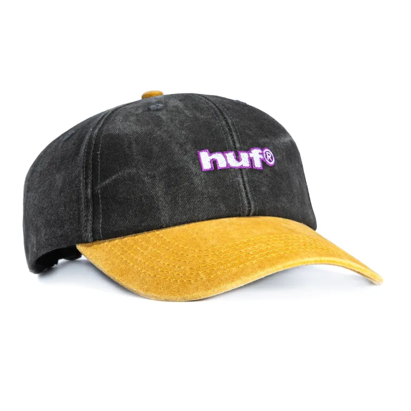 Huf Two Tone 1989 Washed Strapback Adjustable Hat - Black Washed, Khaki made by HUF