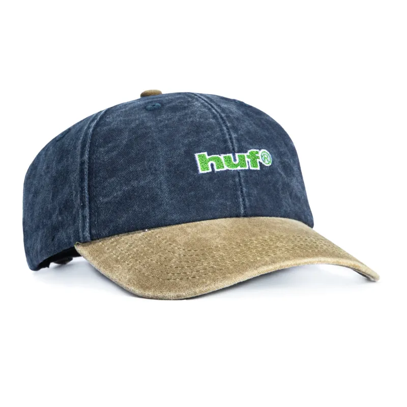 Huf Two Tone 1989 Washed Strapback Adjustable Hat - Navy Washed, Tan made by HUF