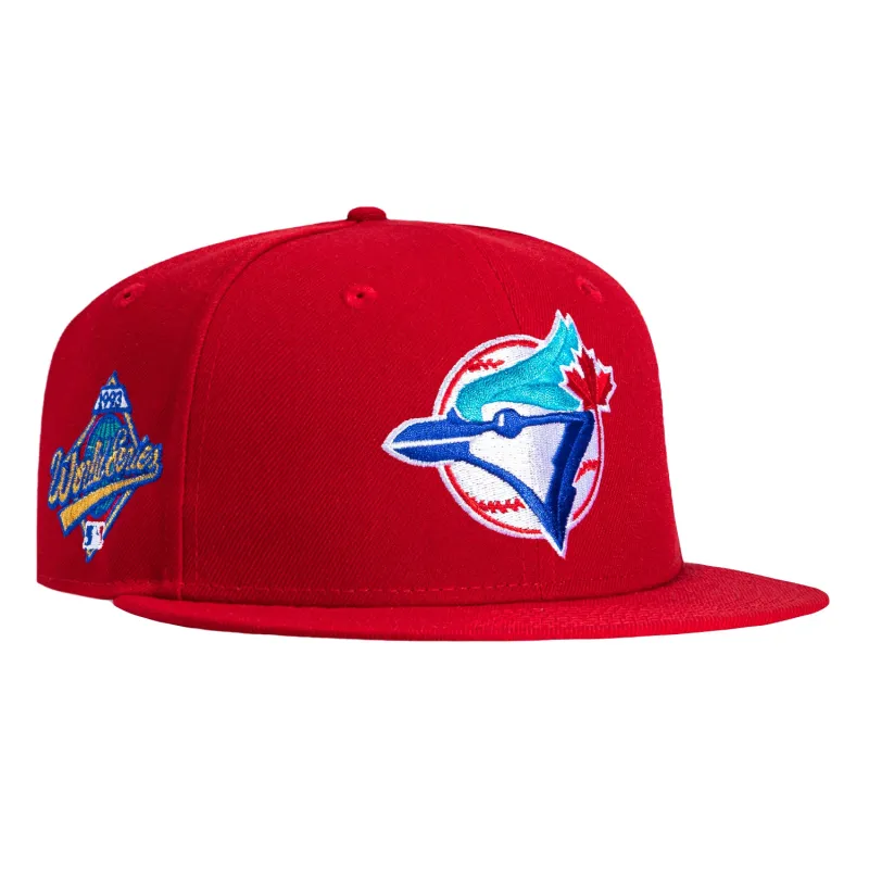 New Era 59Fifty Toronto Blue Jays 1993 World Series Patch Hat - Red sold by Hat Club