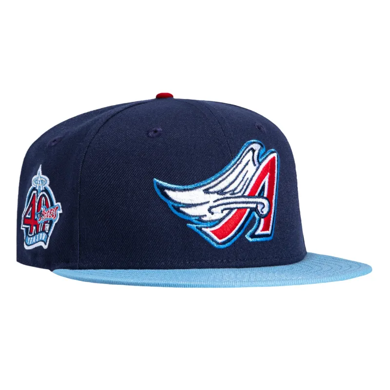 New Era 59Fifty Los Angeles Angels 40th Anniversary Patch 1997 Hat - Light Navy, Light Blue sold by Hat Club