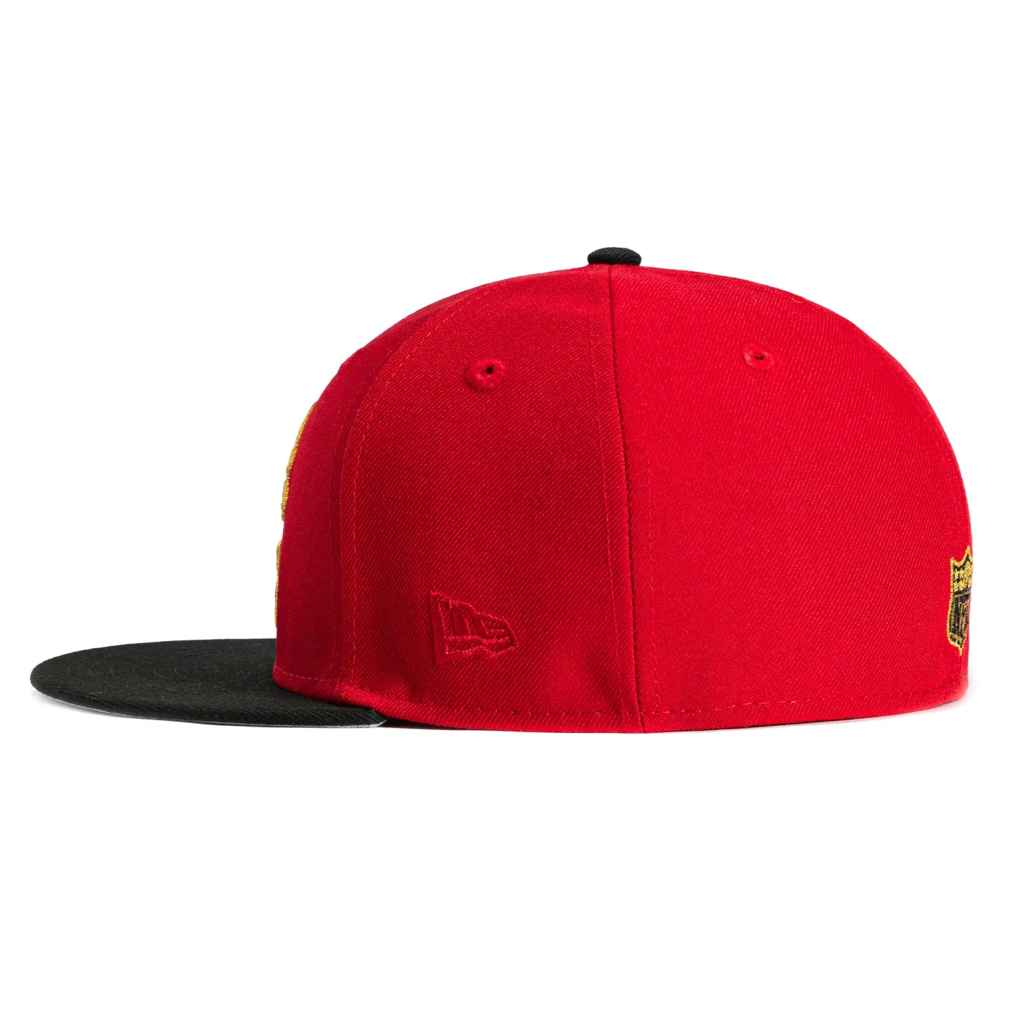 New Era 59Fifty San Francisco 49ers Helmet Logo Patch Spell Out Hat - Red, Black sold by Hat Club product image thumbnail 3