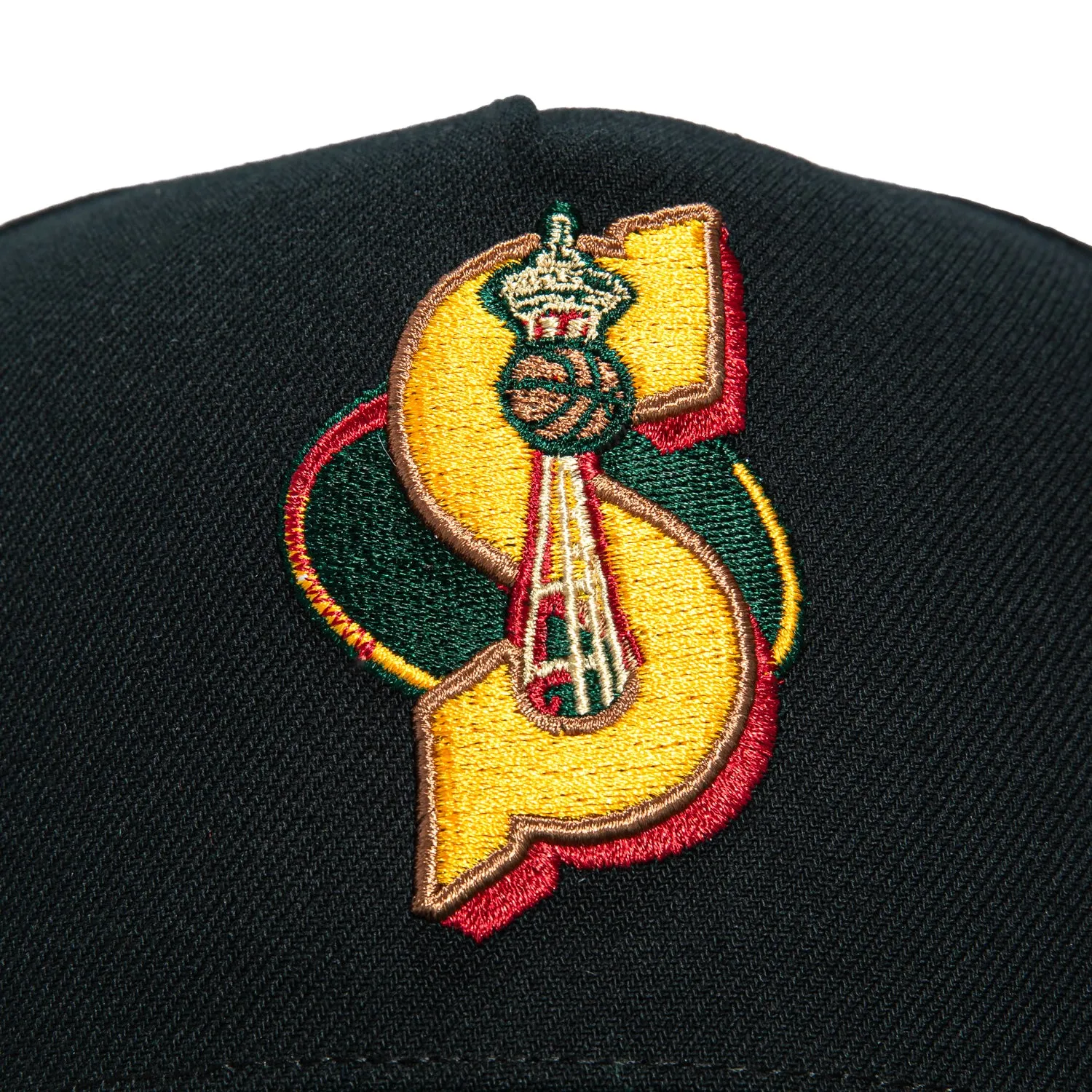 Mitchell & Ness Pro Pinch Seattle Sonics 1996 NBA Finals Patch Snapback Hat - Black, Green sold by Hat Club product image thumbnail 3