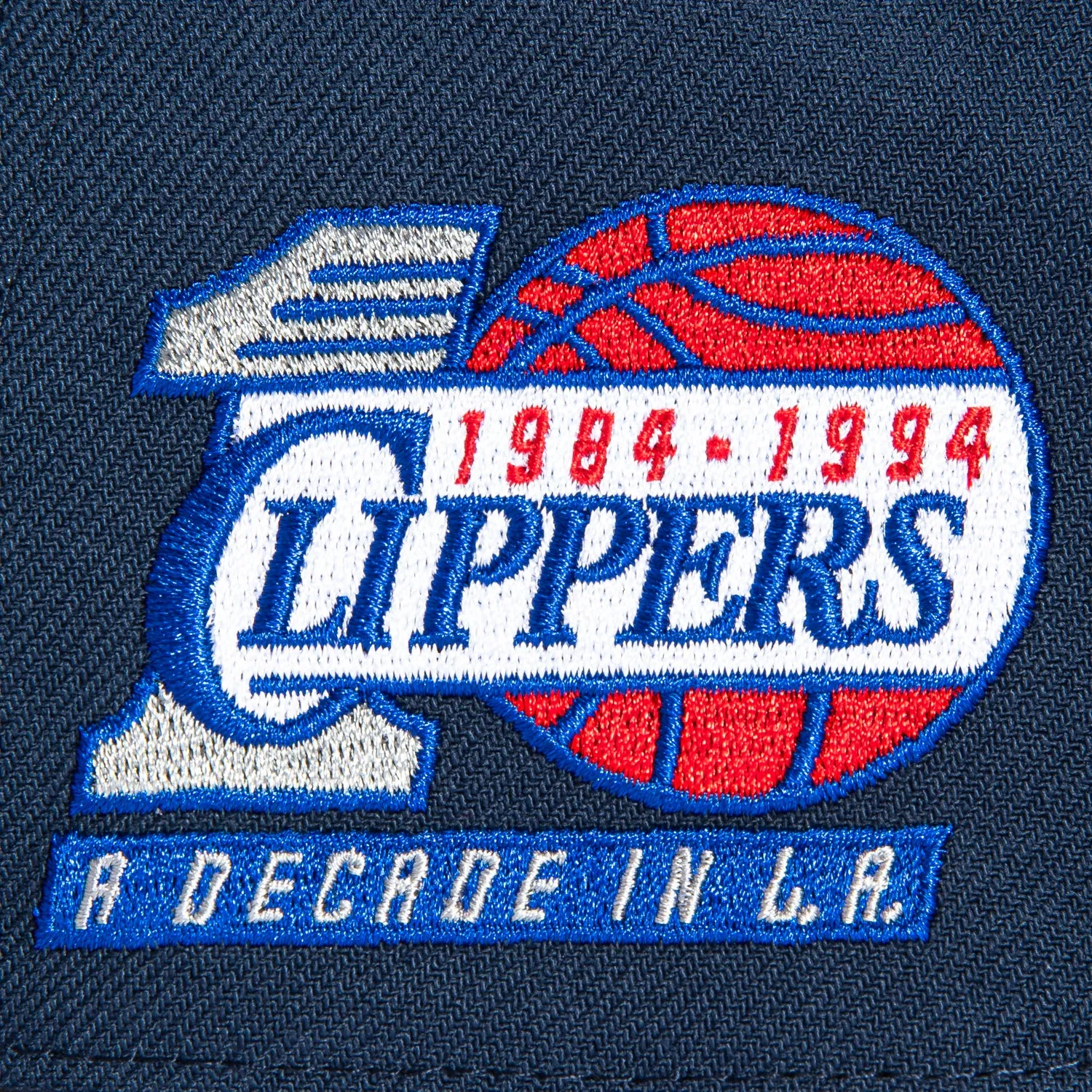 Mitchell & Ness Pro Pinch Los Angeles Clippers 10th Anniversary Patch Snapback Hat - Navy, Grey sold by Hat Club product image thumbnail 4