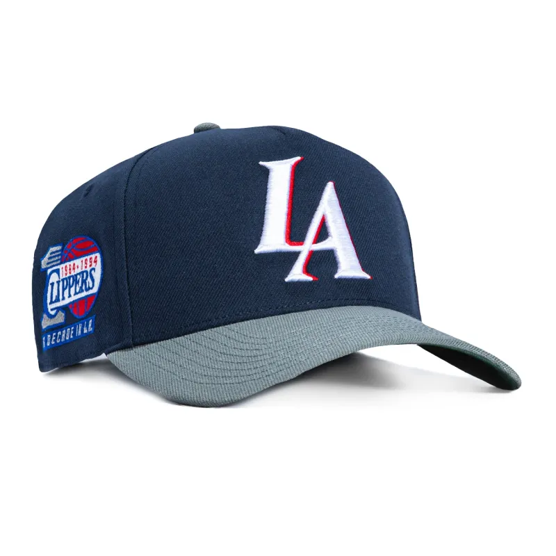 Mitchell & Ness Pro Pinch Los Angeles Clippers 10th Anniversary Patch Snapback Hat - Navy, Grey made by Mitchell & Ness