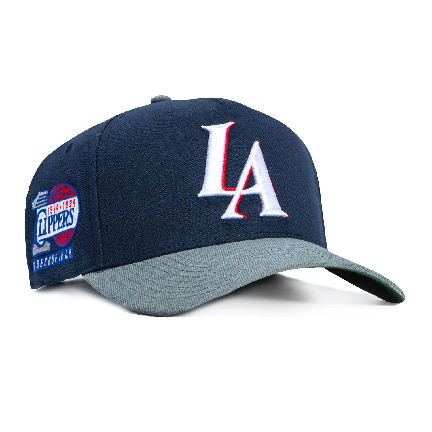 Mitchell & Ness Pro Pinch Los Angeles Clippers 10th Anniversary Patch Snapback Hat - Navy, Grey sold by Hat Club