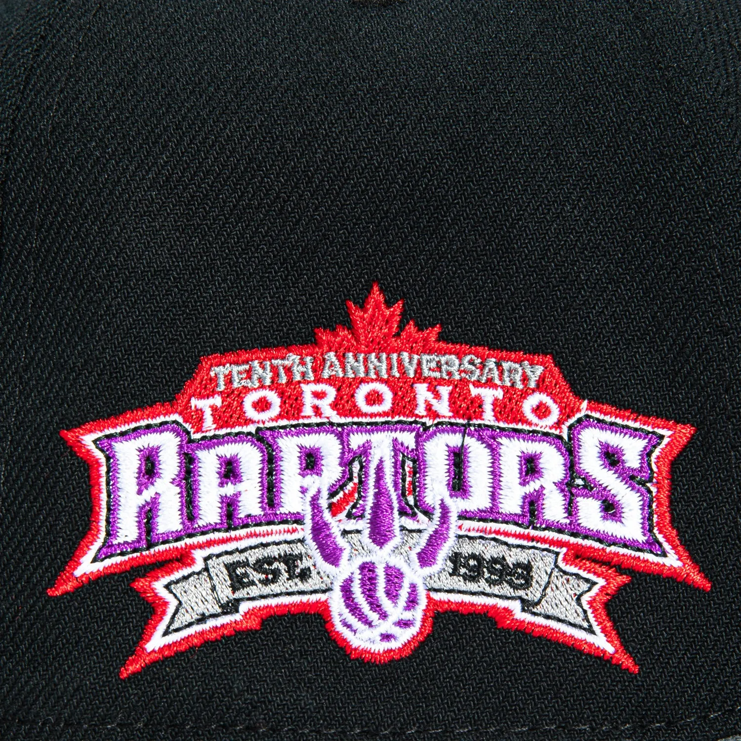Mitchell & Ness Toronto Raptors 10th Anniversary Patch Snapback Hat - Black, Grey sold by Hat Club product image thumbnail 4