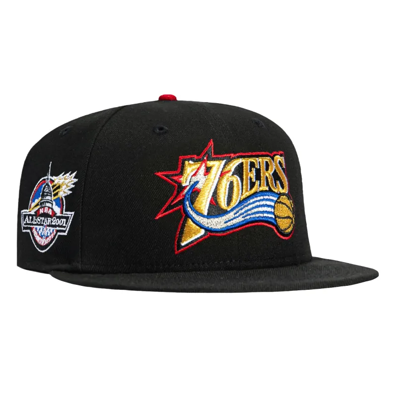New Era 59Fifty Philadelphia 76ers 2001 All Star Game Patch 1997 Alternate Hat - Black sold by Hat Club