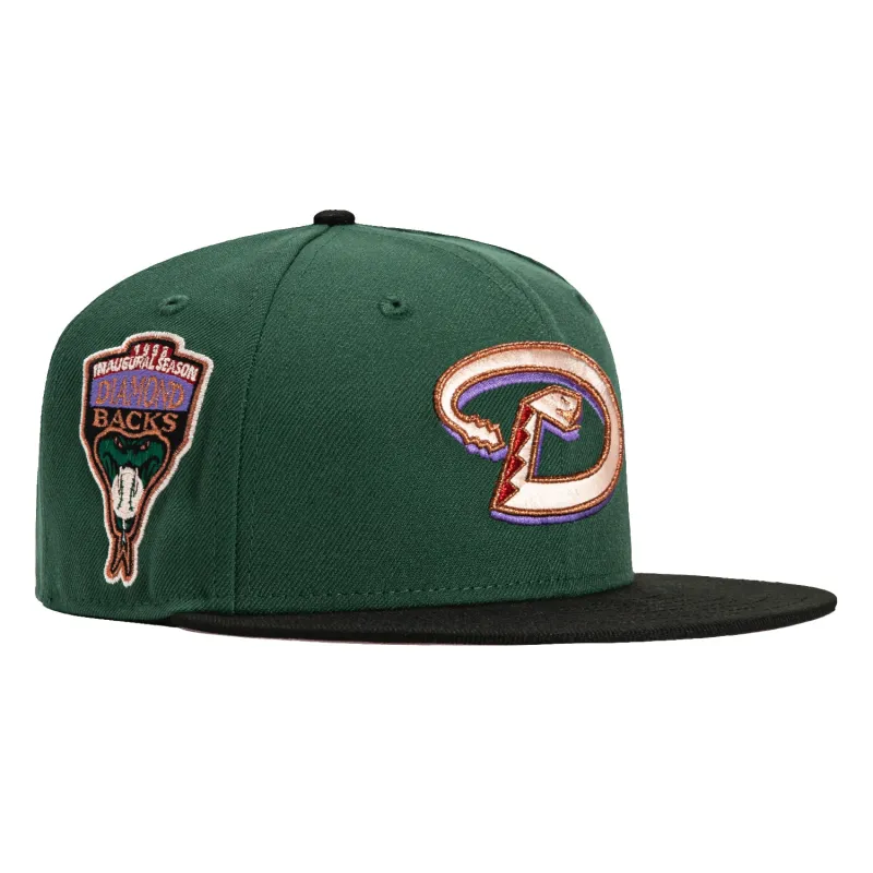 New Era 59Fifty Arizona Diamondbacks Inaugural Patch D Hat - Green, Black, Apricot, Metallic Copper sold by Hat Club