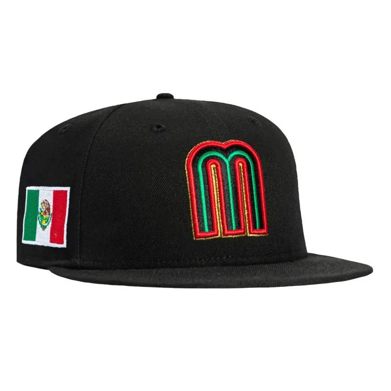 New Era 59Fifty Mexico World Baseball Classic Mexico Flag Patch Red UV Hat - Black sold by Hat Club