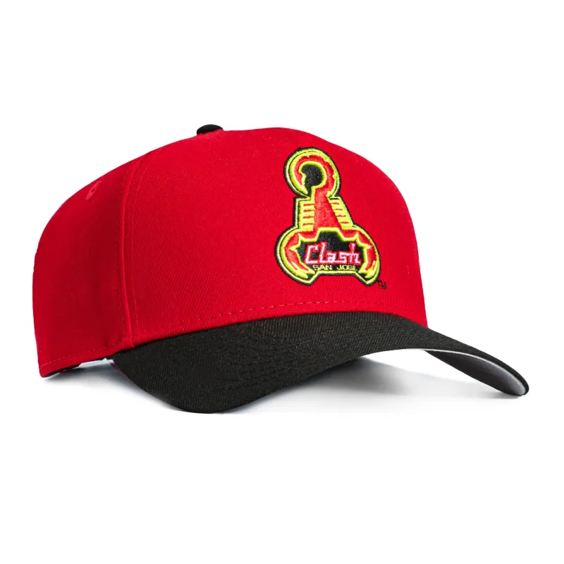 New Era 9Forty A-Frame San Jose Earthquakes Clash Patch Snapback Hat - Red, Black made by New Era