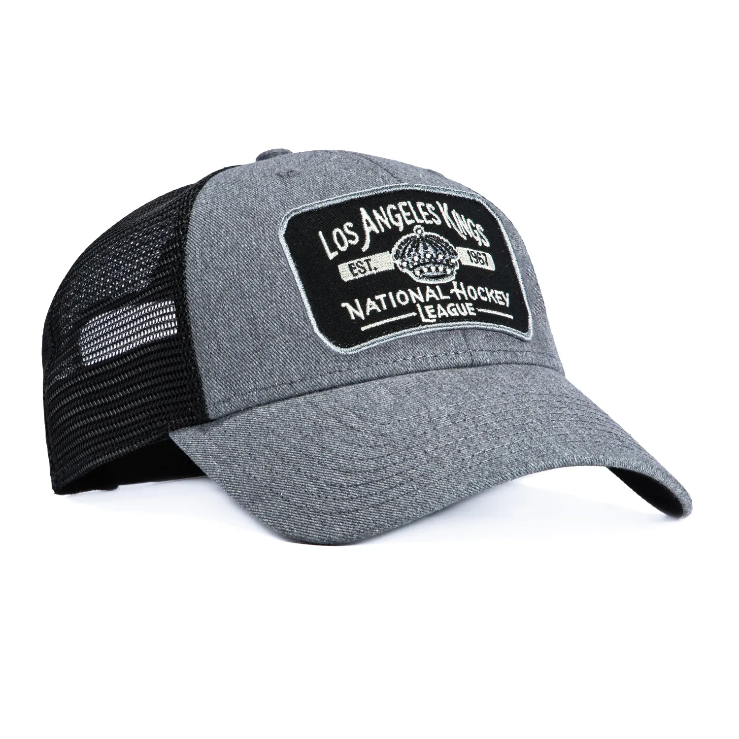 47 Brand MVP Los Angeles Kings Est. 1967 Patch Trucker Snapback Hat - Charcoal sold by Hat Club