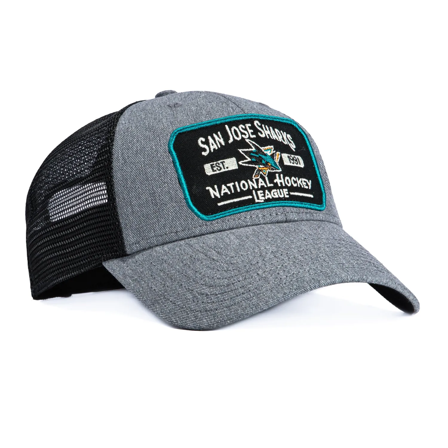 47 Brand MVP San Jose Sharks Est. 1991 Patch Trucker Snapback Hat - Charcoal sold by Hat Club