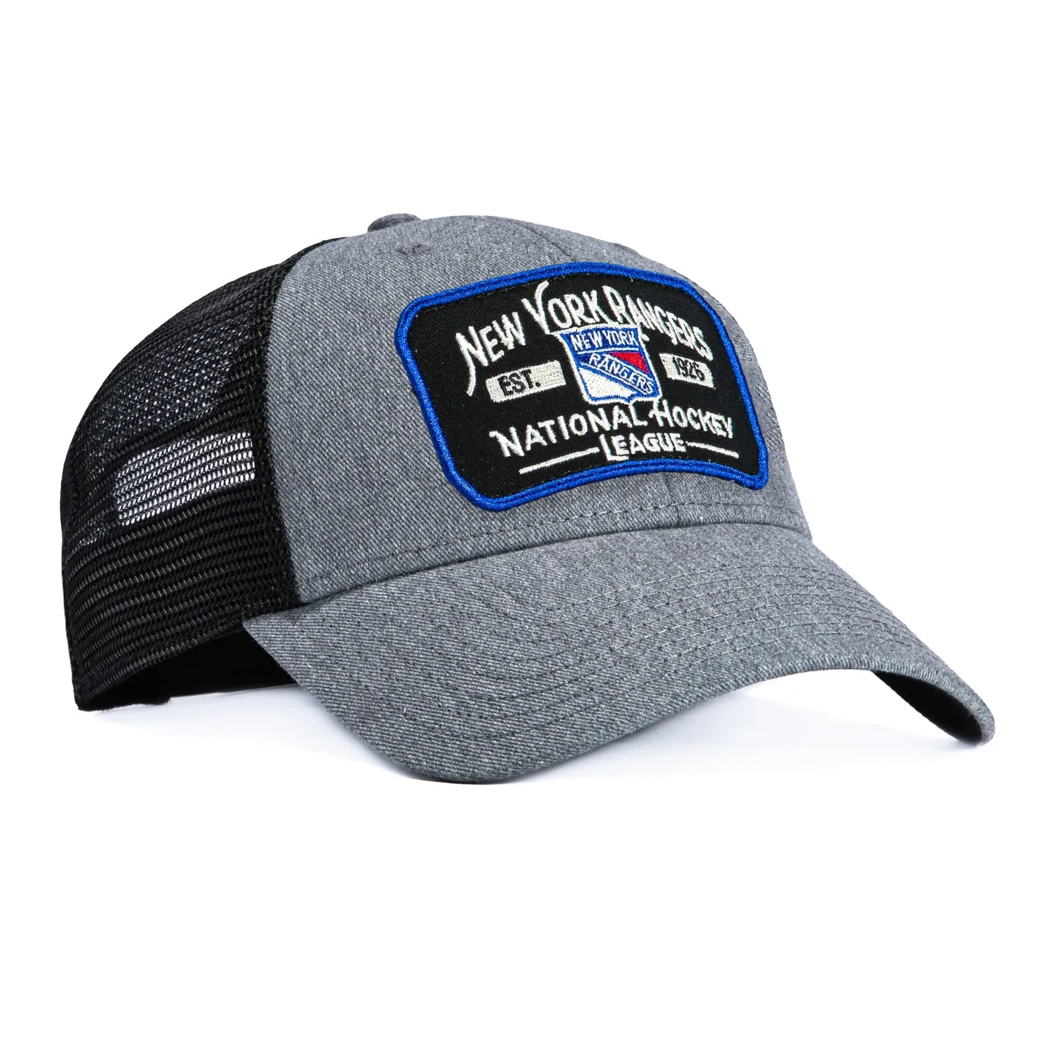 47 Brand MVP New York Rangers Est. 1926 Patch Trucker Snapback Hat - Charcoal sold by Hat Club