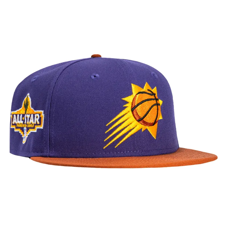 New Era 59Fifty Phoenix Suns 2009 All Star Game Patch Hat - Purple, Burnt Orange made by New Era