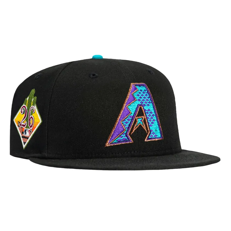New Era 59Fifty Arizona Diamondbacks 2026 Arizona Spring Training Patch A Snake Scale Hat - Black, Teal, Purple made by New Era