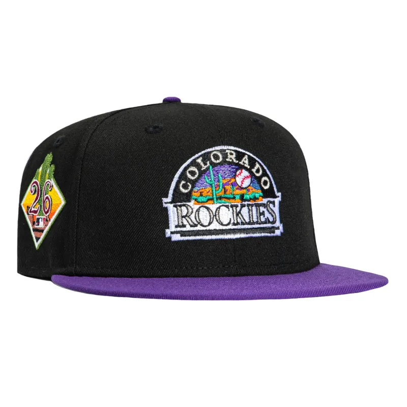 New Era 59Fifty Colorado Rockies 2026 Arizona Spring Training Cactus League Patch Hat - Black, Purple made by New Era