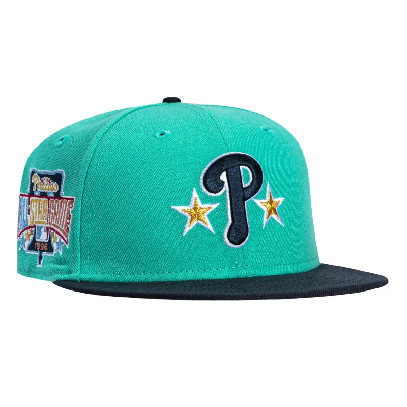 New Era 59Fifty Philadelphia Phillies 1996 All Star Game Patch 2 Star Hat - Mint, Navy sold by Hat Club