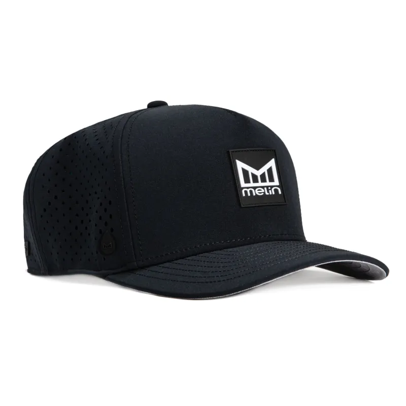Melin Odysea Stacked Hydro Snapback Hat - Black made by Hat Club