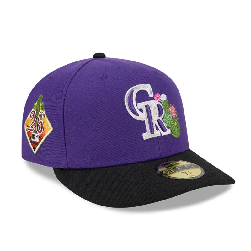 New Era 59Fifty Colorado Rockies 2026 Arizona Spring Training Pre-Curved Hat - Purple, Black made by New Era