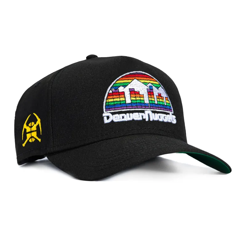 New Era 9Forty A-Frame Black Dome Denver Nuggets 1982 Logo Patch Snapback Hat - Black sold by Hat Club