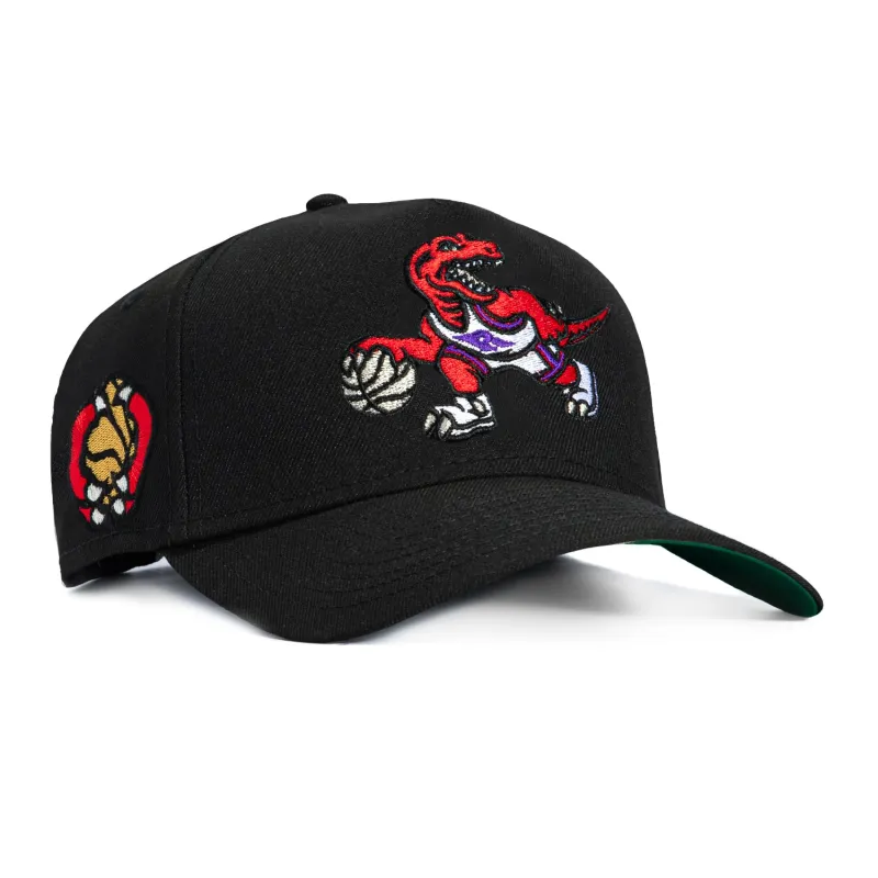 New Era 9Forty A-Frame Black Dome Toronto Raptors 30th Anniversary Patch 1995 Alternate Snapback Hat - Black sold by Hat Club