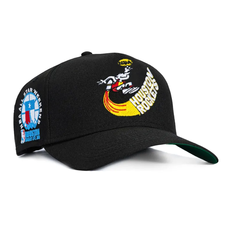 New Era 9Forty A-Frame Black Dome Houston Rockets 1989 All Star Game Patch Snapback Hat - Black sold by Hat Club