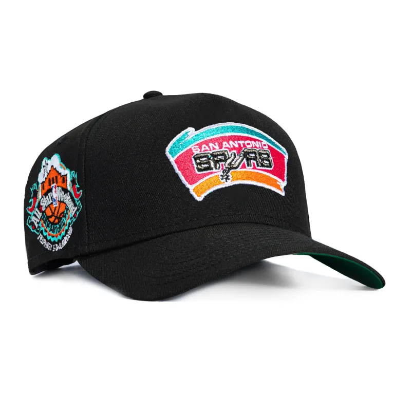 New Era 9Forty A-Frame Black Dome San Antonio Spurs 1996 All Star Game Patch Snapback Hat - Black sold by Hat Club
