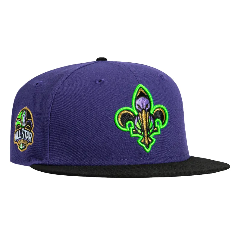 New Era 59Fifty New Orleans Pelicans 2014 All Star Game Patch Alternate Hat - Purple, Black, Light Green sold by Hat Club