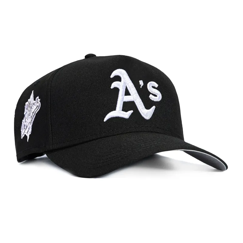 New Era 9Forty A-Frame Oakland Athletics 1989 World Series Patch Snapback Hat - Black, White sold by Hat Club