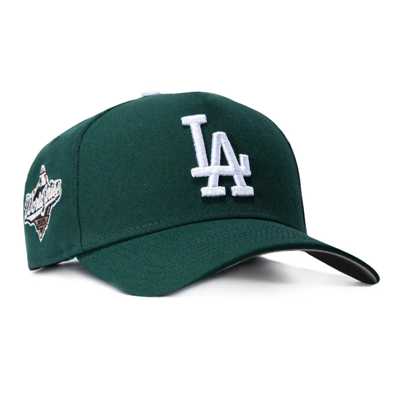 New Era 9Forty A-Frame Los Angeles Dodgers 2025 World Series Patch Snapback Hat - Green, White sold by Hat Club