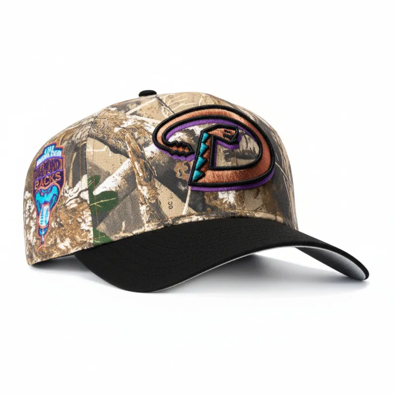 New Era 9Forty A-Frame Arizona Diamondbacks Inaugural Patch D Snapback Hat - Realtree, Black made by New Era
