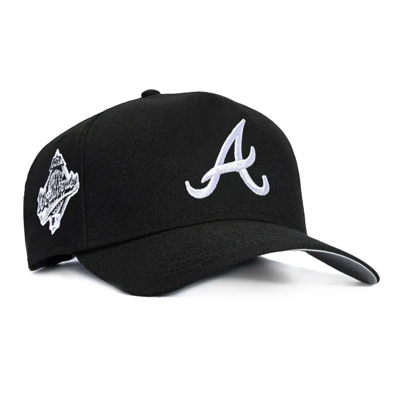 New Era 9Forty A-Frame Atlanta Braves 1995 World Series Patch Snapback Hat - Black, White sold by Hat Club
