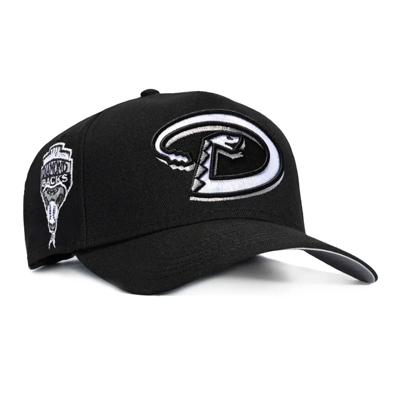 New Era 9Forty A-Frame Arizona Diamondbacks Inaugural Patch D Snapback Hat - Black, White sold by Hat Club