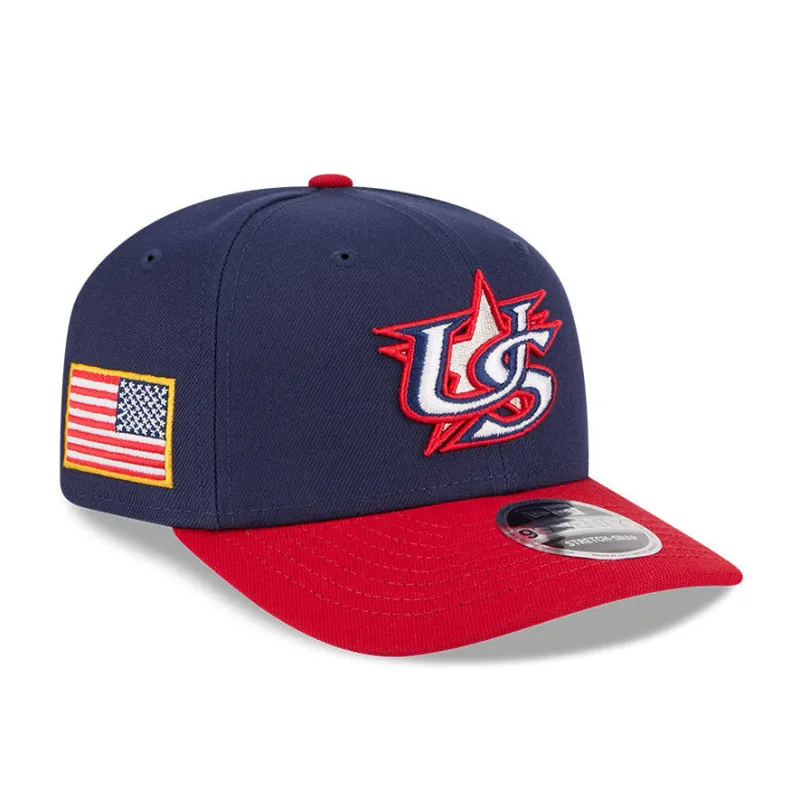 New Era 9Seventy USA 2026 World Baseball Classic USA Flag Patch Snapback Hat - Navy, Red made by New Era