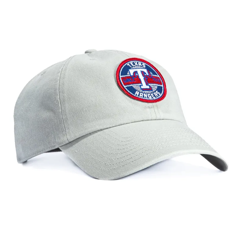 47 Brand Cleanup Texas Rangers Circle Est. 1972 Patch Strapback Hat - Grey sold by Hat Club