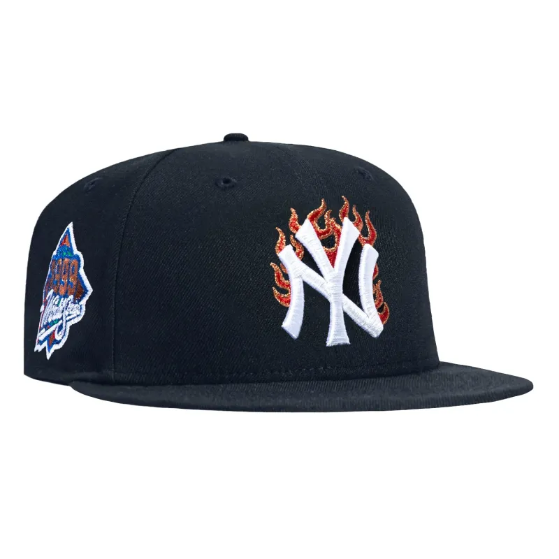 New Era 59Fifty Fire Pack New York Yankees 1999 World Series Patch Hat - Navy sold by Hat Club